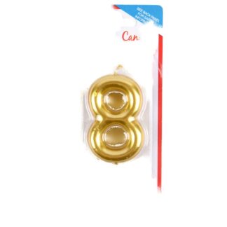 So Nice Metallic Birthday Candle #8 4" Gold