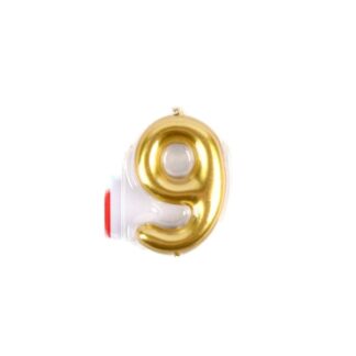 So Nice Metallic Birthday Candle #9 4" Gold