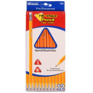 Bazic #2 Triangle Yellow Pencil 12Ct