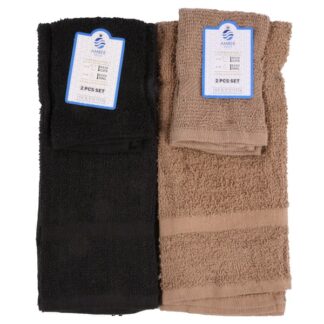 Hand Towel & Wash Cloth 2Pc Set 6 Asst Colors