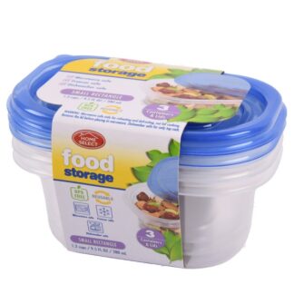 Home Select Plastic Food Storage Container Rectangle 9.5 Fl Oz 3Ct