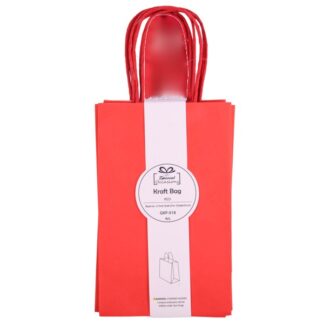 Angels Craft 4Ct Medium Craft Bags Red 5X3X8In