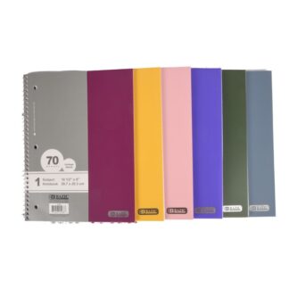 Bazic 1-Subject Spiral Notebook 70Ct College Ruled Asst Clrs