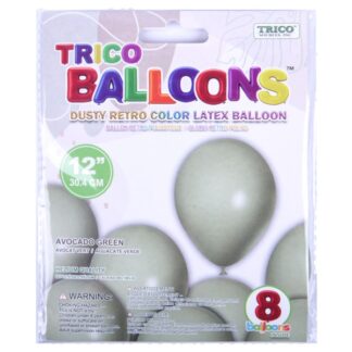 Trico 12" Latex Balloon Dusty Retro Avocado Green 8Ct
