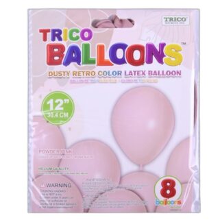 Trico 12" Latex Balloon Dusty Retro Powder Pink 8Ct