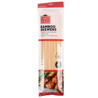 Table King Bamboo Skewer 11.8" 100Ct In Zip Bag