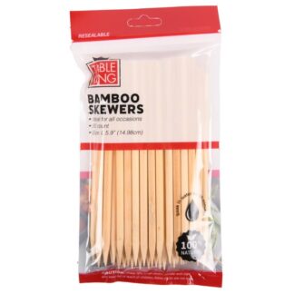 Table King Bamboo Skewer 5.9" 50Ct In Zip Bag