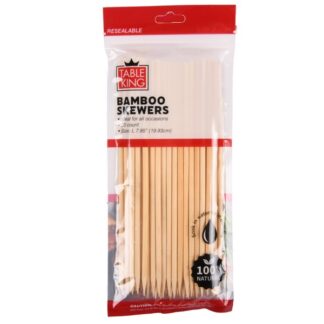 Table King Bamboo Skewer 7.85" 50Ct In Zip Bag