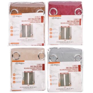 2 Pc Set Blackout Window Curtain 6 Asst Color