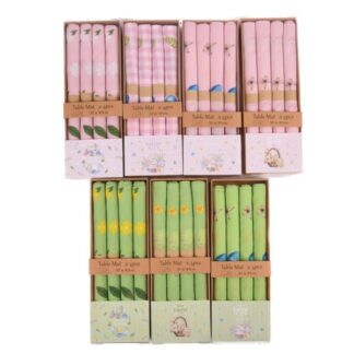 Table Mat Set Polyester Rect. 30 X 45Cm W/Print & Asst Clr