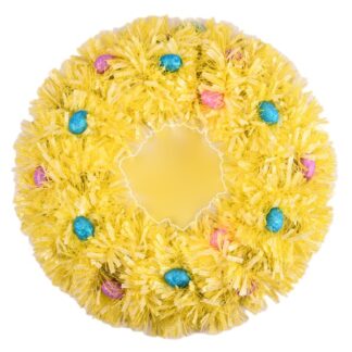 He Easter Tinsel 18" Wreath Yellow W/Eggs