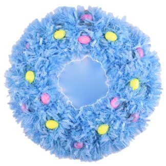 He Easter Tinsel 18" Wreath Blue W/Eggs