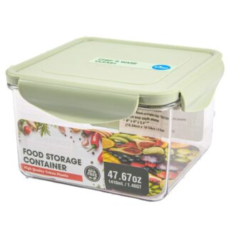 Clear Plastic Food Container Squ. 1410Ml