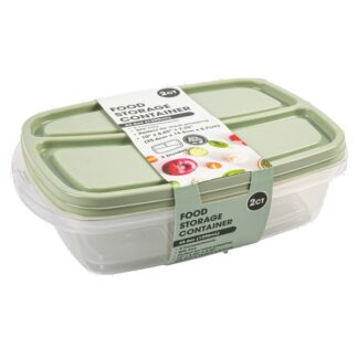Plastic Food Container Rect. Divider  2Pcs 1290Ml