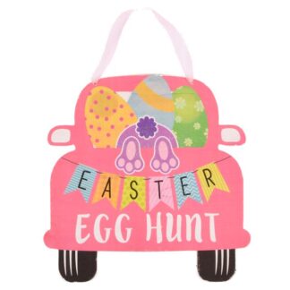 He Easter Wall Hanging Deco Car Wood 23.8X23.8X0.3Cm