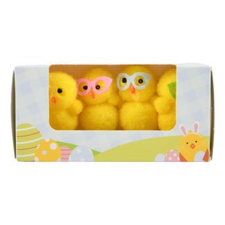 He Easter Chick Decoration 4Pcs 12.5X4.5X6Cm