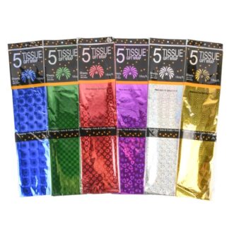 Tissue Gift Wrap 5 Sheets Party Asst Solid Colors