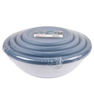 Sterilite Bowl Set 8 Pc White W/ Washed Blue Lid