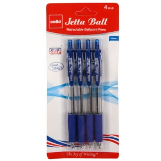 Cello Jetta Retractable Ballpoint Pens 4 Ct Blue