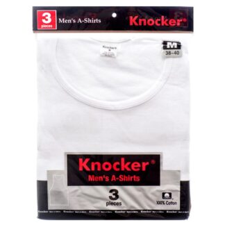 Knocker A-Shirt Med White 3Pc