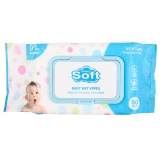 Simply Soft Baby Wipes Blue 80Ct