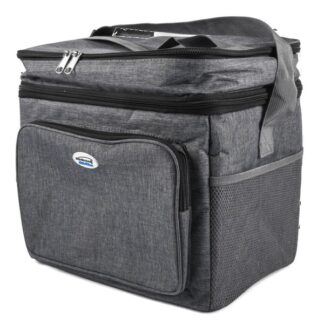 Lunch Bag/Cooler 24-Can W/ Hard Case Grey