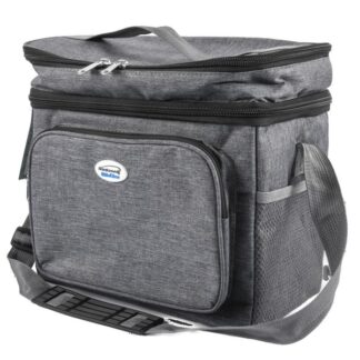 Lunch Bag/Cooler 12-Can W/Hard Case Grey