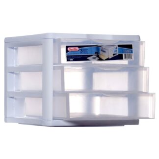 Sterilite #1791 Plastic Mini Drawer 3 Layer Wht