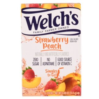 Welch'S Straw/Peach Singles 6Ct