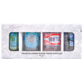 Glass Juice Cup 8Oz 4-Asst Set