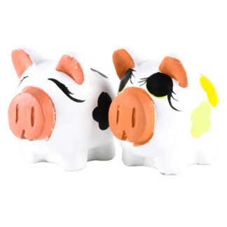 Ceramic Coin Bank Piggy Sm Asst Clrs