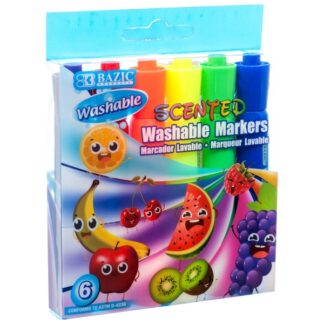 Bazic Markers Washable Scented 6 Clrs