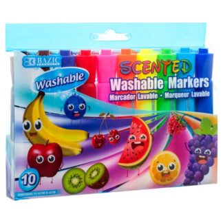Bazic Markers Washable Scented 10 Clrs