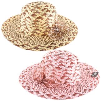 Summer Hat W/Mesh Flower Asst Color