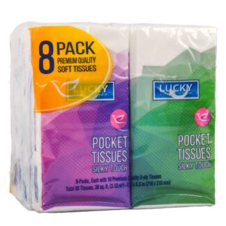Lucky Pocket Facial Tissue Soft 8 Pack Premium Quality