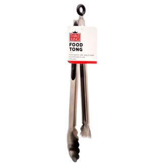Table King Food Tong 13.39" Matt W/Black Handle