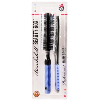 Hair Brush Round With Comb Asst Color