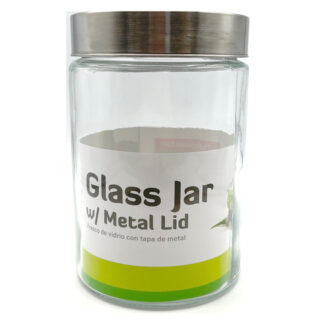Glass Jar W/Metal Lid 40 Oz