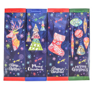 Hx Xm Gift Wine Bag W/Asst Designs #6511