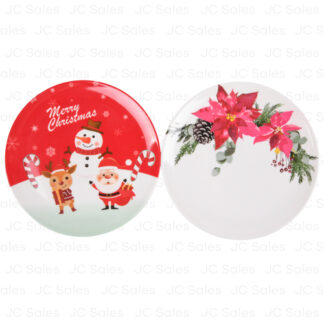 Hx Kocina Xmas Melamine Lunch Plate Asst 8"