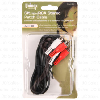 Uninex Rca Stereo Patch Cable 6Ft