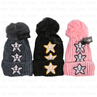 Hw Winter Kids Pompom Beanie Star/Nice Asst
