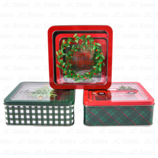 Hx Xmas Window Tin Asst 3Pc