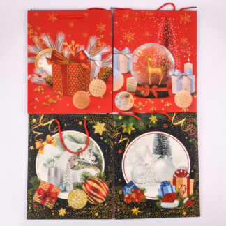 Hx Christmas Gift Bag Black Asst Md