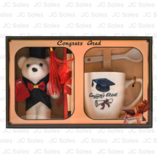 Hg Graduation Mug&Spoon W/Bear Gift Set 3 Pc