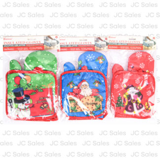 Hx Xmas Kitchen Pad & Glove Asst Print 2 Pc