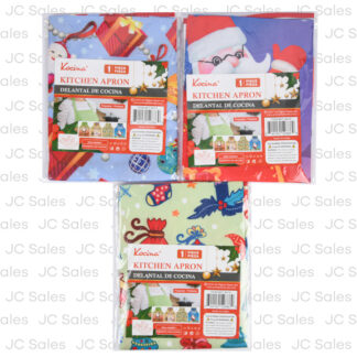 Hx Xmas Kitchen Apron Asst Prints 21.5X27.5"