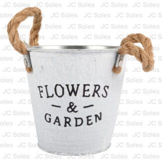 Metal Planter W/Rope Handles 5.1X4.7X3.5 In