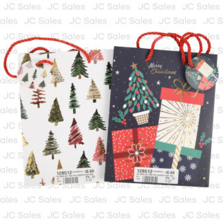 Hx Xmas Gift Bag Foil Accents Asst Med