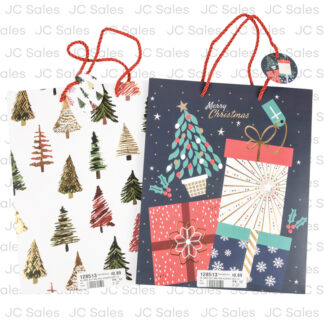 Hx Xmas Gift Bag Foil Accents Asst Lg
